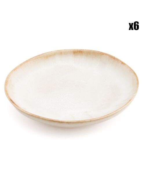 6 Petites assiettes Cascais blanches - D.17 cm
