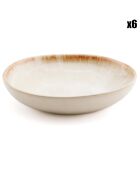 6 Assiettes creuses Cascais blanches - D.16.5xH.3.5 cm