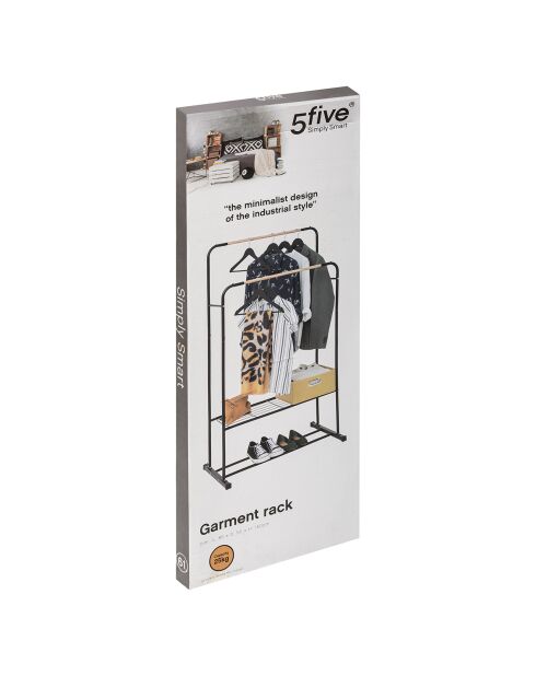 Portant à vêtements Artemis doublé noir- 35x4.5x93 cm