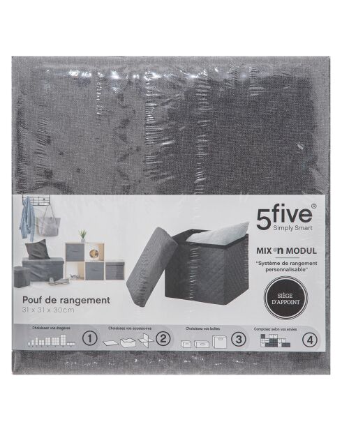 Pouf gris- 31x31 cm