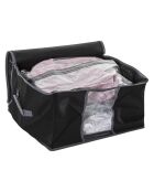 Housse rangement sous vide S noire - 24x3.5x46 cm