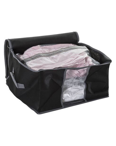 Housse rangement sous vide S noire - 24x3.5x46 cm