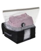 Housse rangement sous vide S noire - 24x3.5x46 cm