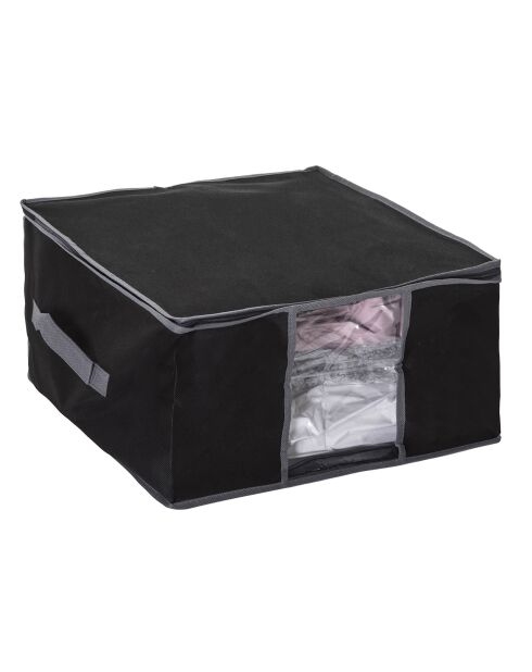 Housse rangement sous vide S noire - 24x3.5x46 cm