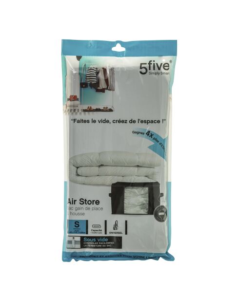 Housse rangement sous vide S noire - 24x3.5x46 cm