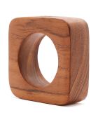 4 Ronds de serviette en teck naturels