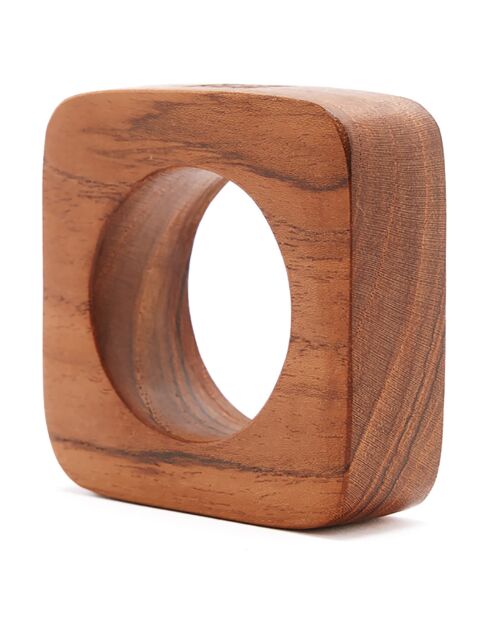 4 Ronds de serviette en teck naturels
