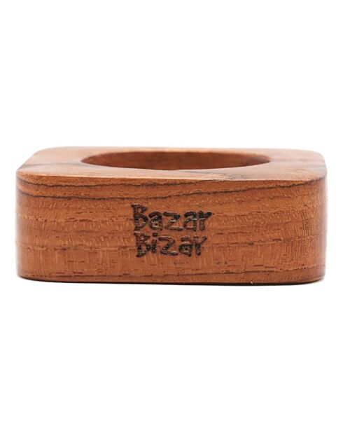 4 Ronds de serviette en teck naturels
