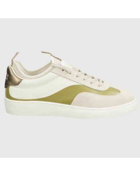 Sneakers en Cuir Maora blanc/vert/doré