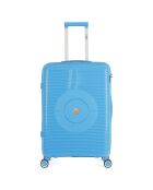 Orion blauer Mittelklasse-Koffer mit 4 Einzelrollen, 65 cm