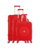 3 rote Orion-Einzelkoffer mit 4 Rädern, 75/65/56 cm