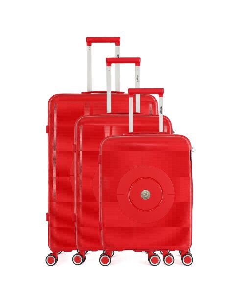 3 rote Orion-Einzelkoffer mit 4 Rädern, 75/65/56 cm