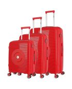 3 rote Orion-Einzelkoffer mit 4 Rädern, 75/65/56 cm