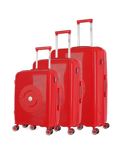 3 rote Orion-Einzelkoffer mit 4 Rädern, 75/65/56 cm