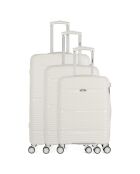 3 maletas individuales Centaure 75/65/56 cm blancas con 4 ruedas