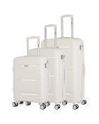 3 maletas individuales Centaure 75/65/56 cm blancas con 4 ruedas