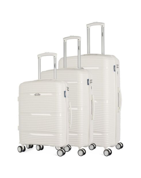 3 maletas individuales Centaure 75/65/56 cm blancas con 4 ruedas