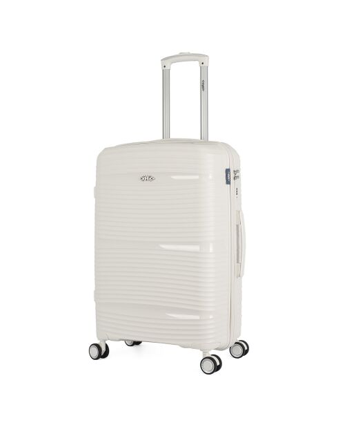 Medium Stay Koffer met 4 enkele wielen 65 cm Centaur wit