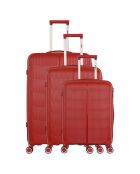 3 eenvoudige koffers met 4 wielen Andromeda 75/65/56 cm donkerrood