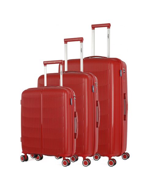 3 einfache 4-Rad-Koffer Andromeda 75/65/56 cm dunkelrot