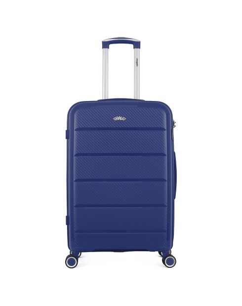 Valise Moyen Séjour 4 roues simples 65 cm Phenix bleu marine