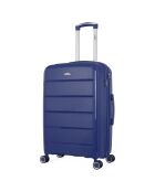 Valise Moyen Séjour 4 roues simples 65 cm Phenix bleu marine