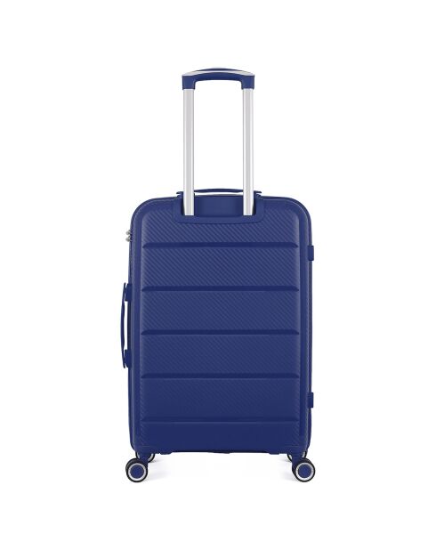 Valise Moyen Séjour 4 roues simples 65 cm Phenix bleu marine
