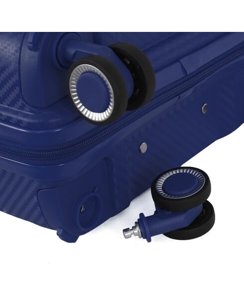 Valise Moyen Séjour 4 roues simples 65 cm Phenix bleu marine