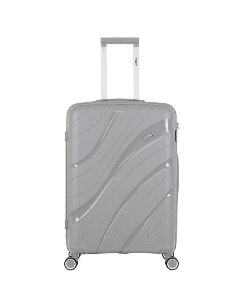 Mittelgroßer Reisekoffer 4 Einzelräder 65 cm Perseus grau