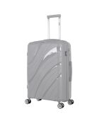 Mittelgroßer Reisekoffer 4 Einzelräder 65 cm Perseus grau