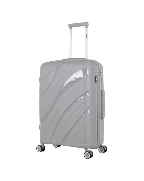 Mittelgroßer Reisekoffer 4 Einzelräder 65 cm Perseus grau