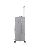 Mittelgroßer Reisekoffer 4 Einzelräder 65 cm Perseus grau