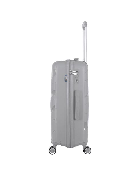 Mittelgroßer Reisekoffer 4 Einzelräder 65 cm Perseus grau