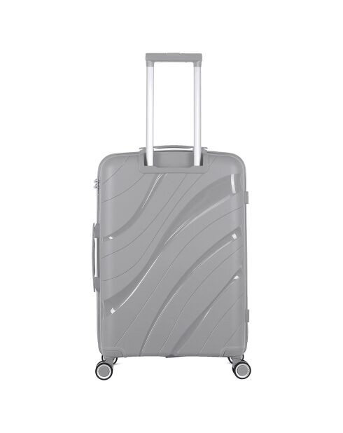 Mittelgroßer Reisekoffer 4 Einzelräder 65 cm Perseus grau