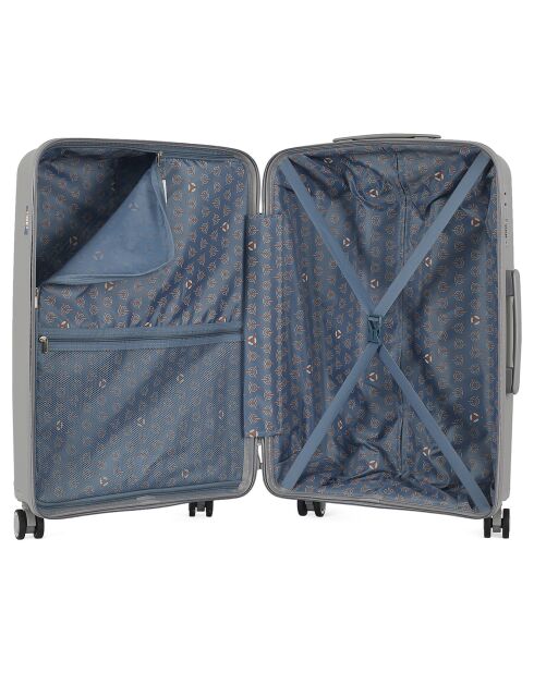 Mittelgroßer Reisekoffer 4 Einzelräder 65 cm Perseus grau