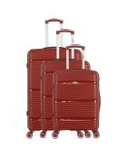 3 Centaure einfache Allradkoffer 75/65/56 cm burgunderrot