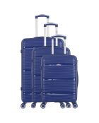 3 Centaure 75/65/56 cm marineblaue einfache Allradkoffer