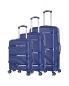 3 Centaure 75/65/56 cm marineblaue einfache Allradkoffer