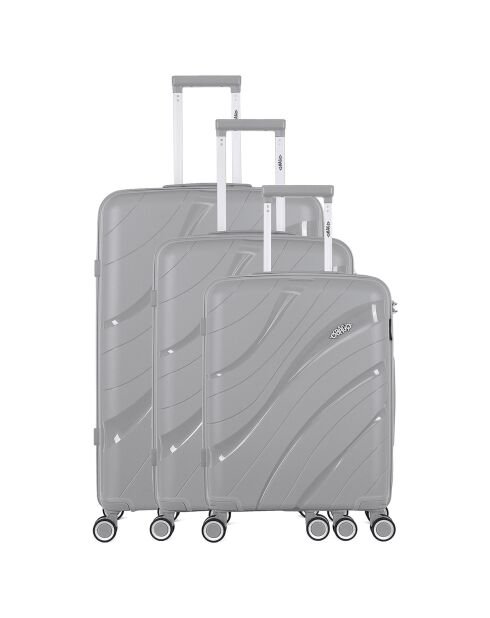 3 Einzelkoffer mit 4 Rädern Perseus 75/65/56 cm grau