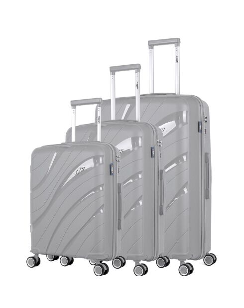 3 Einzelkoffer mit 4 Rädern Perseus 75/65/56 cm grau