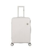 Mittelgroßer Reisekoffer 4 Einzelrollen 63 cm Cassiopée weiß