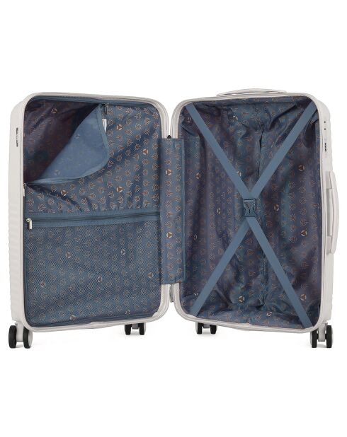 Mittelgroßer Reisekoffer 4 Einzelrollen 63 cm Cassiopée weiß