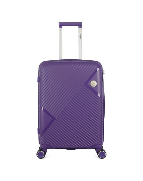 Mittelgroßer Reisekoffer 4 Einzelrollen 63 cm Cassiopée violett