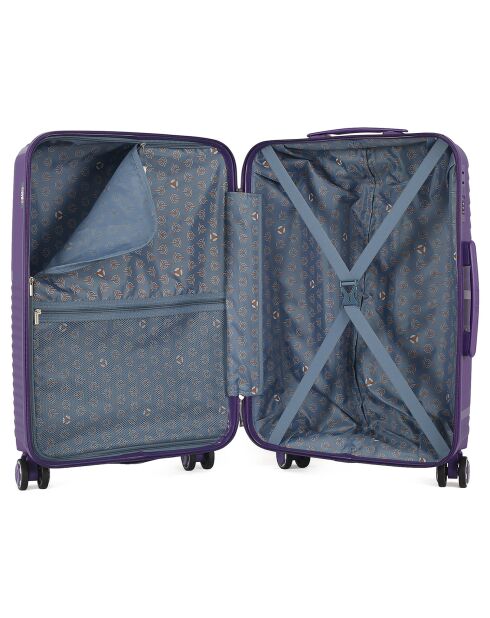 Mittelgroßer Reisekoffer 4 Einzelrollen 63 cm Cassiopée violett