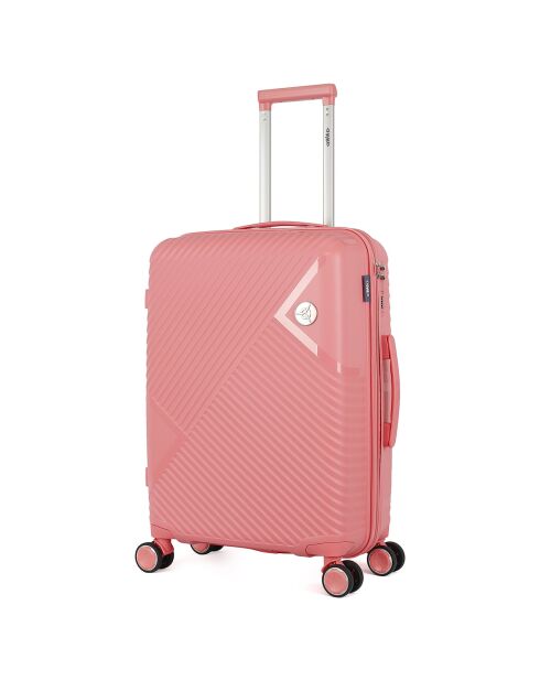 Valigia Medium Stay 4 ruote singole 63 cm Cassiopée rosa