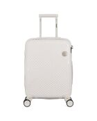 Valise Cabine 4 roues simples 55 cm Cassiopée blanche