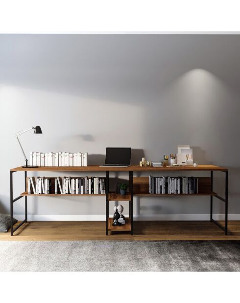 Bureau L189 noyer - 240x74x60 cm