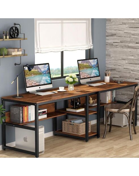 Bureau L189 noyer - 240x74x60 cm