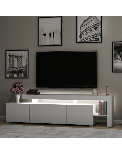 Meuble TV Beliz blanc - 192x53x37 cm
