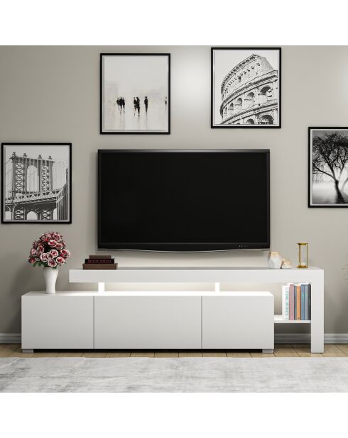 Meuble TV Beliz blanc - 192x53x37 cm